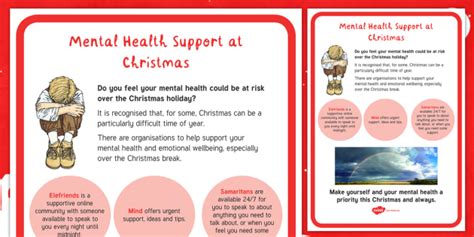 Staff Wellbeing Mental Health Support At Christmas Display Poster