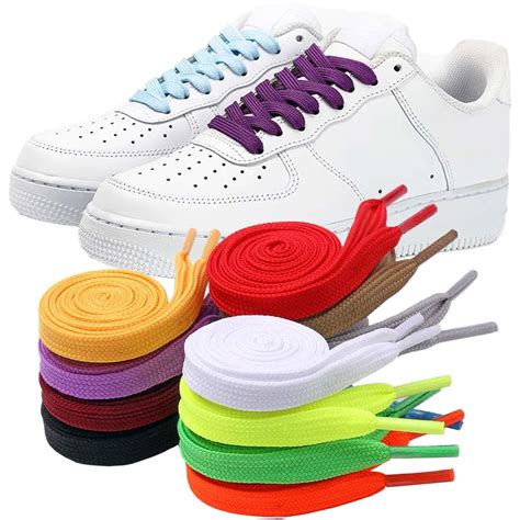 Color Shoelaces 1 Pair 10mm Wide Flat Shoelaces Sport Shoes Sneakers