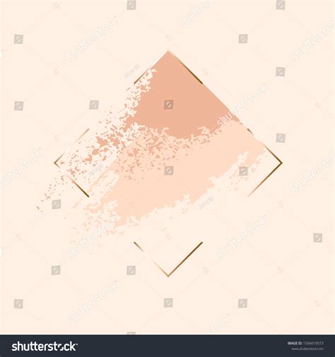 Nude Peach Brush Strokes Spots Gold Stock Vector Royalty Free