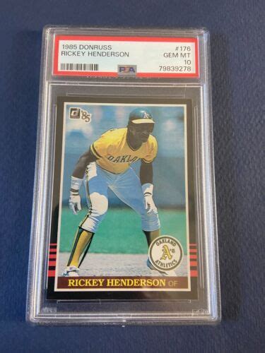 1985 DONRUSS RICKEY HENDERSON 176 PSA 10 GEM MINT HOF OAKLAND A S EBay