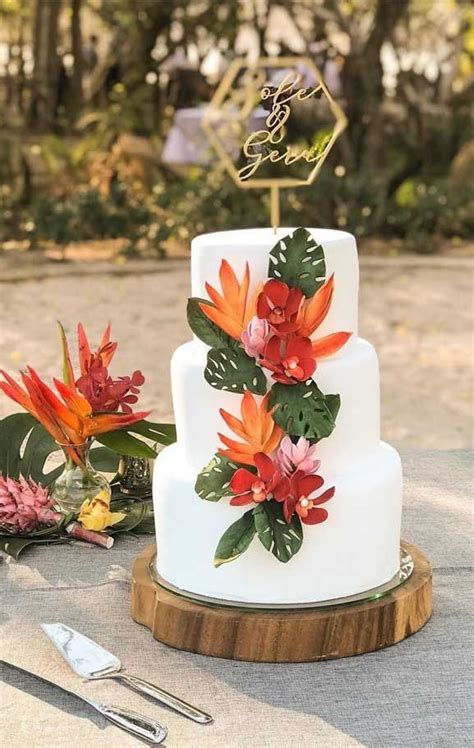 The Perfect Wedding Cake For Tropical Wedding Theme 13 Tropical