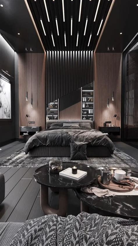 Black Bedroom lighting | Camera da letto interior design, Design per ...