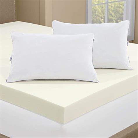 Serta 4-inch Memory Foam Mattress Topper with 2 Memory Foam Pillows ...