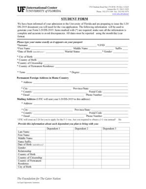 Fillable Online Ufic Ufl Ds Request Form Uf International Center