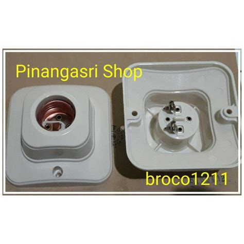 Broco Fitting Plafon New Oval Segi Empat Fiting Lampu Persegi Sni