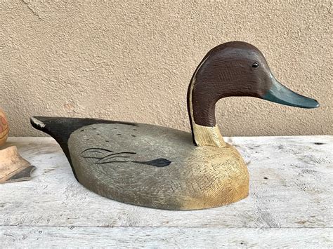 Vintage Two Hand Crafted Wood Duck Decoys Rustic Folk Art 55 Off