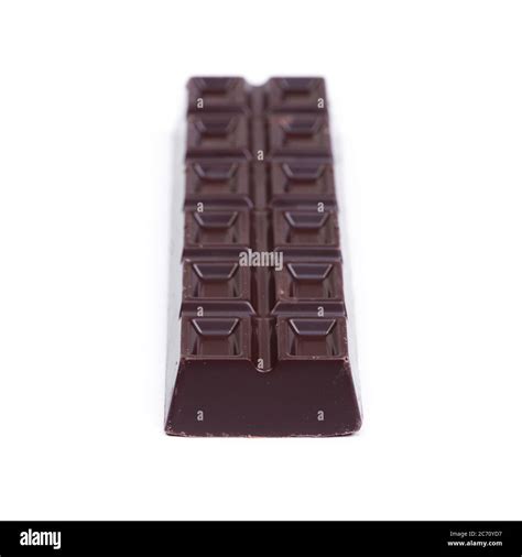 Thick Long Bar Of Chocolate Isolated On White Background Stock Photo