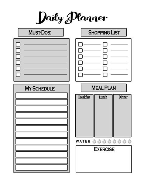 Big Grey Daily Planner 120 Pages Free Digital Planners