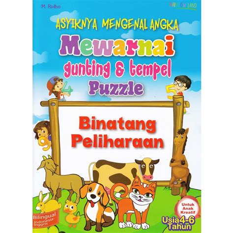 Jual Asyiknya Mengenal Angka Mewarnai Gunting Tempel Puzzle Hewan