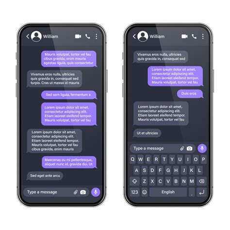 Реалистичный смартфон с приложением для обмена сообщениями. текстовый ...