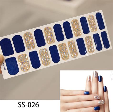 Nail Art Stickers Self Adhesive Nail Polish Wraps 22 Pcs Nails Etsy