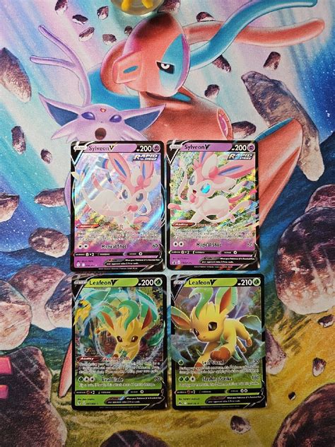 Mavin | Pokemon Cards Ultra Rare V Cards Sylveon & Leafeon NM