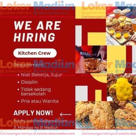 Lowongan Kerja Kitchen Crew Holyfry Fried Chicken Madiun