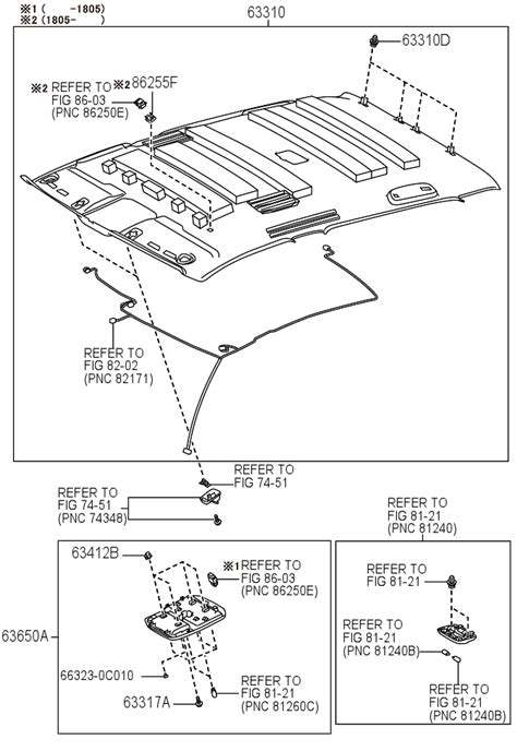 Roof Headlining Assembly 63310 0CV51 B0 Autoparts Toyota