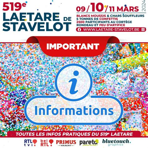 INFOS PRATIQUES LAetare De Stavelot 2024 Stavelot Capitale Du