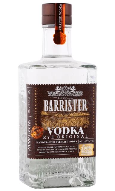 Barrister Original купить Водку Барристер Ржаная Оригинальная 0.5л цена
