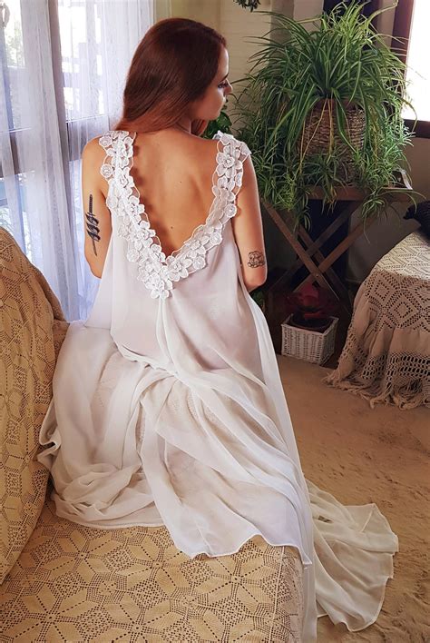 Wedding Lingerie Set Bridal Lingerie Robe And Nightgown Set Etsy