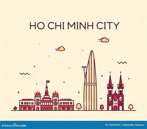 Ho Chi Minh City Saigon Skyline Vietnam Vector Stock Vector ...