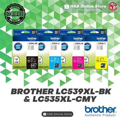 Brother LC539XL Black LC535XL CMY Genuine Ink Cartridge LC 539XL LC