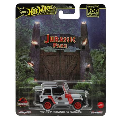 Hot Wheels 2025 Premium Pop Culture Jurassic Park 92 Jeep Wrangler Sahara MINIATURE TOY SHOP
