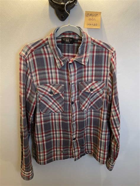 Rrl Ralph Lauren Rrl Repaired Flannel Gem