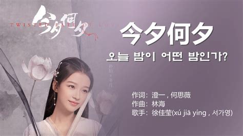 徐佳莹 서가영 今夕何夕 오늘 밤이 어떤 밤인가 가사번역 今夕何夕 Twisted Fate of Love主题曲 드라마