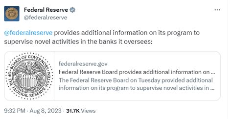 🏦 The United States Federal Reserve Is Expanding Its Oversight Program