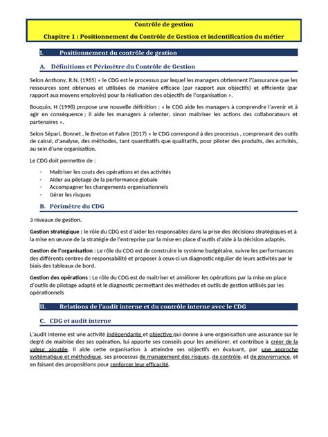Contrôle de Gestion | PDF 