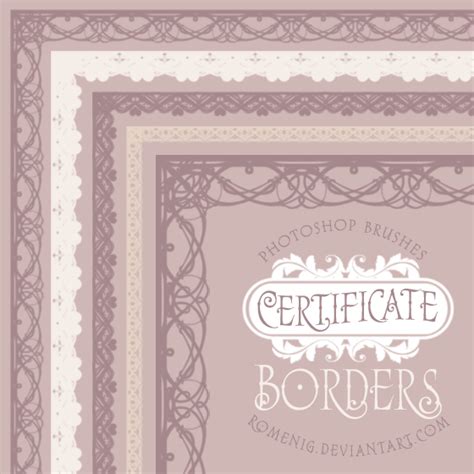 Certificate Borders Brush Set By Romenig On Deviantart