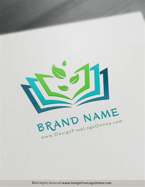 Leaf Book Logo Design Maker Build An Education Brand Online Book