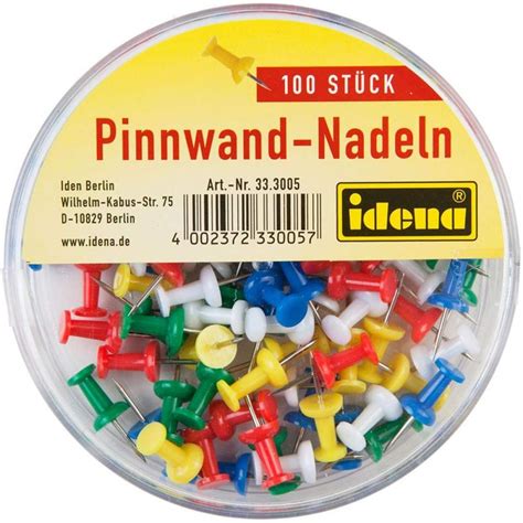 Idena 333005 Pinnwandnadeln 100 Stück farbig MyPlaybox