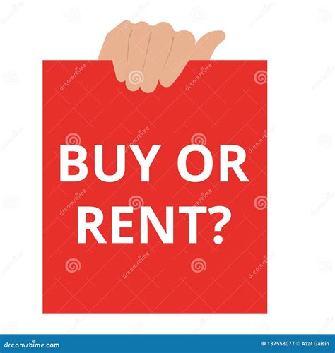 Word Writing Text Buy or Rent Question Stock Illustration