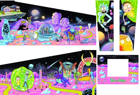 Rick and Morty Cabinet Decal Set - Spooky Pinball