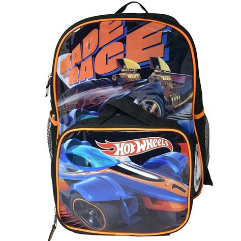 Hot Wheels 16 Backpack With Lunch Bag Walmart