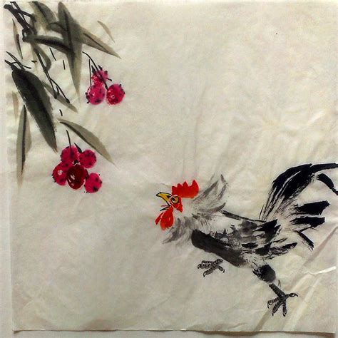 Chinese Art Not An Oil Painting Birds Flowers Painted Freehand