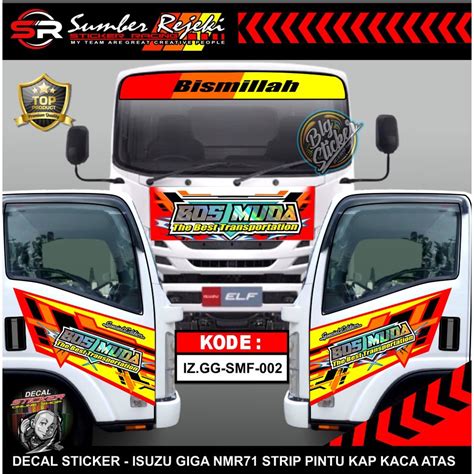 Jual Stiker Mobil Truck Isuzu Giga Nmr Decal Print Variasi Strip