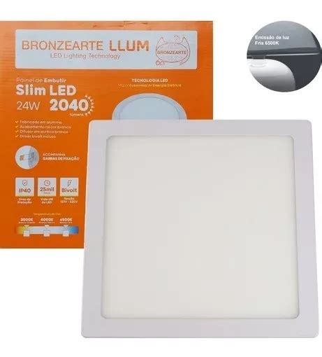 Kit 3 Plafons Led Quadrado 24w 4k Painel Embutir Slim Avant