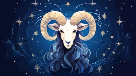 Aries Zodiac Constellation Vector Illustration Premium AI Generated