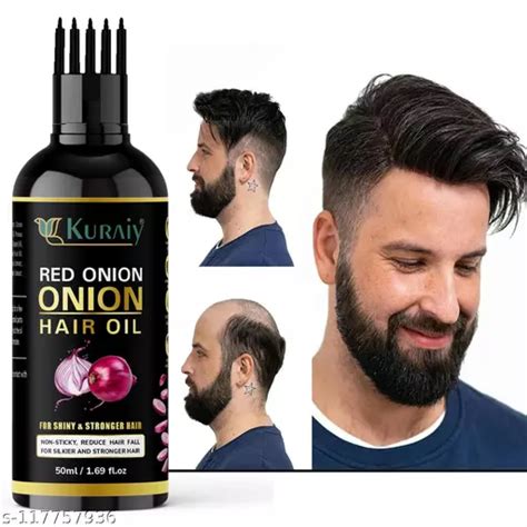 Kuraiy Onion Black Seed Hair Oil With Comb Applicator Controls Hair