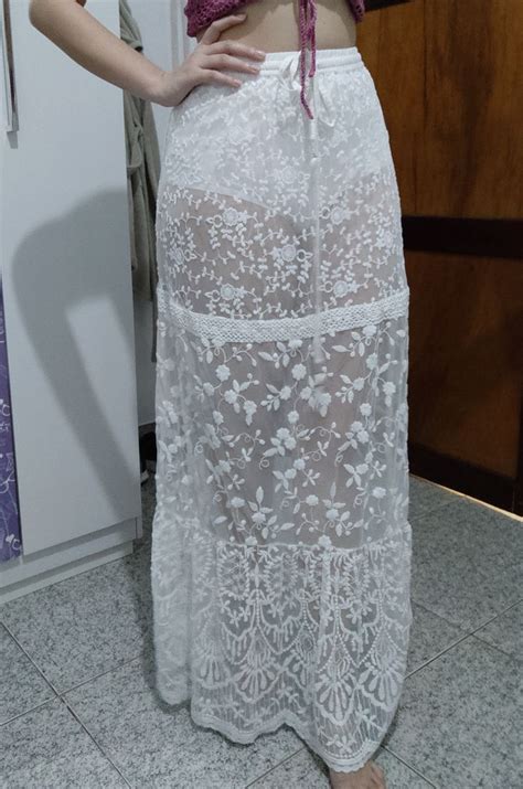 Saia Longa De Renda Hot Pants Saia Feminina Renner Nunca Usado Enjoei