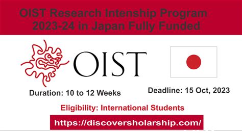 OIST Research Internship Program 2023 24 In Japan Fully Funded