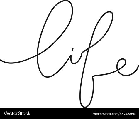 The Word Life In Cursive