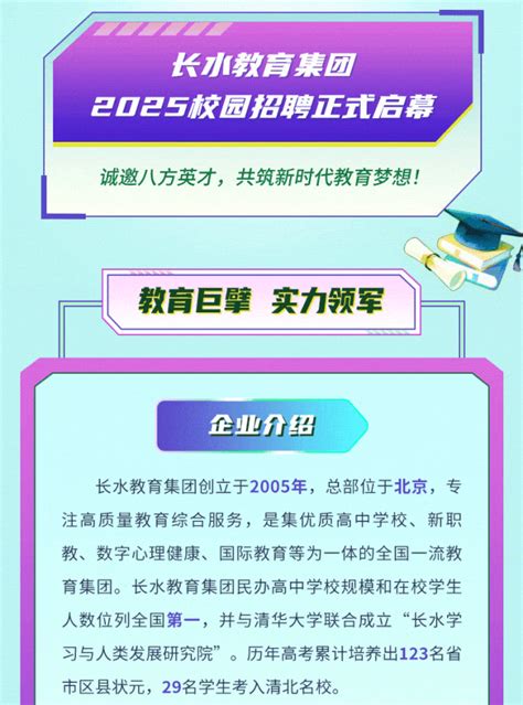 【招聘信息】长水教育集团2025校园招聘正式开启