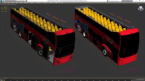 Open Top Double Decker Hop On Off Tour Bus Rigged D Model Max