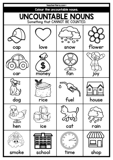 Nouns worksheets – Sheets