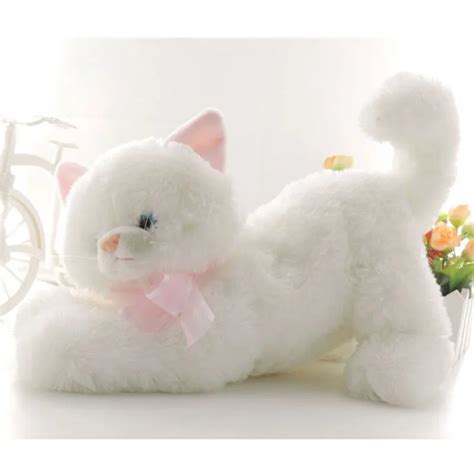 Big cute white plush cat stuffed doll toy 32cm fat pusheen lifelike ...