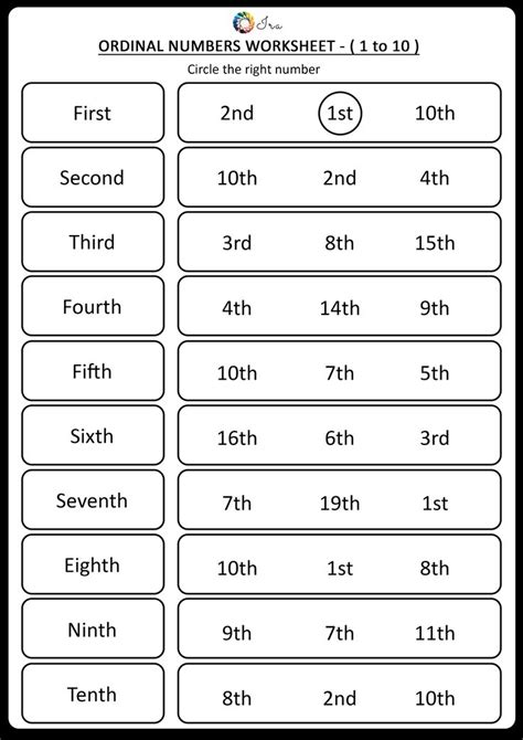 Printable Worksheet For Numbers 1 To 10 With The Words In Each Row