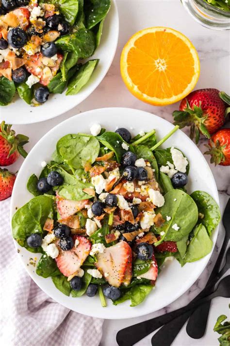 Berry Spinach Salad With Citrus Poppy Seed Dressing Easy Salad Recipe