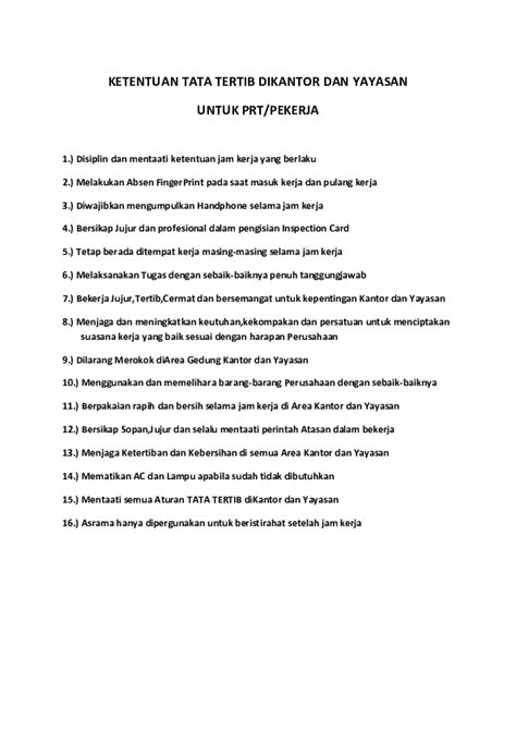 Detail Contoh Tata Tertib Perusahaan Koleksi Nomer 39