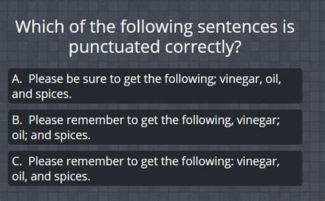 Which Of The Following Sentences Is Punctuated Correctly Brainly